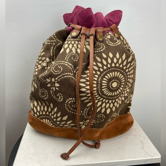 Lucky Brand Bags Vintage Lucky Brand Boho Hippie Canvas And Suede